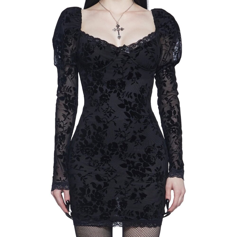 Cut Class Mesh Long Sleeve Mini Dress